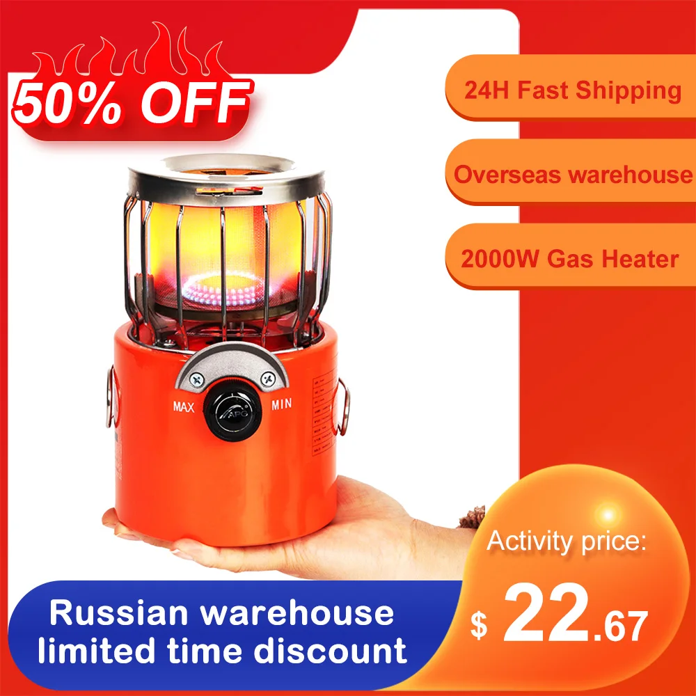2000W Portable Mini Gas Heater Camping Stove Heating Cooker with Foldable  Handle For Cooking Backpacking Fishing Camping Hiking - AliExpress