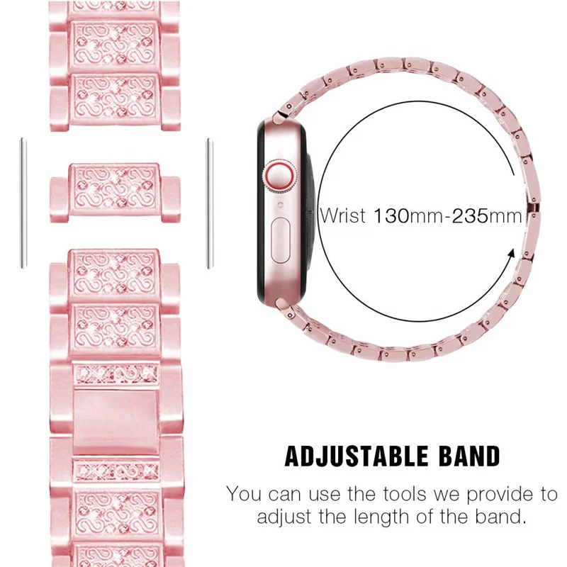 Elegant Diamond-Encrusted Metal Bracelet with Case