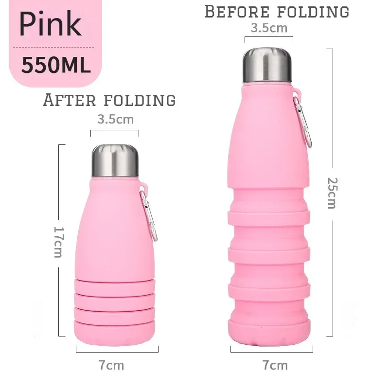 Telescopic Silicone Water Bottle Portable sports cup folding water kettle suitable both hot and cold sports water Bottle fitness