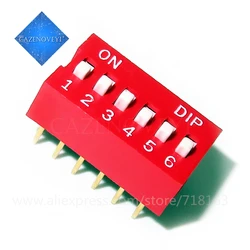 10 - Pack Red DIP Toggle Slide Switches - 2.54mm Pitch, Multiple Position Options (4Way)