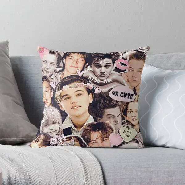 

Leonardo Dicaprio Collage Printing Throw Pillow Cover Bed Fashion Case Fashion Comfort Anime Decor Pillows not include One Side