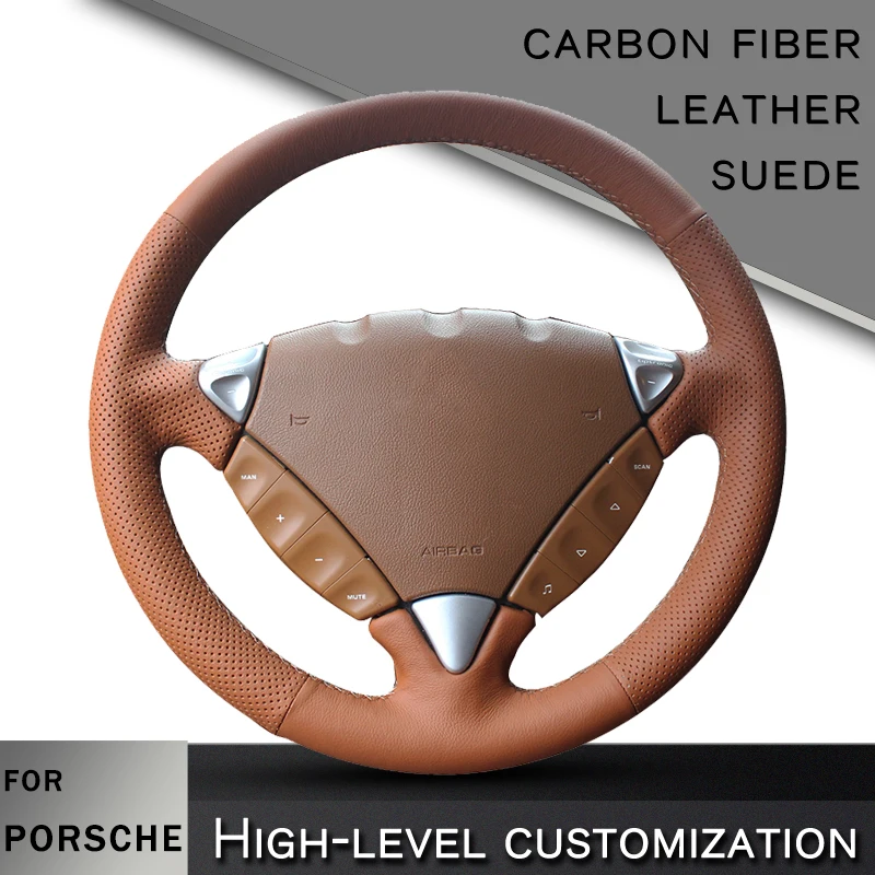 Custom Car Steering Wheel Cover for Porsche Cayenne interior