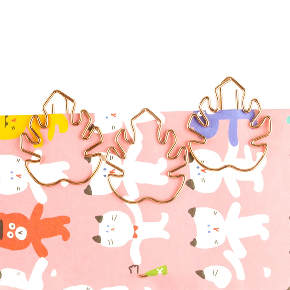 

10 Pcs Office Supplies Leaf Shape Child Paperclips Small Clamps Creative Cartoon Bookmark
