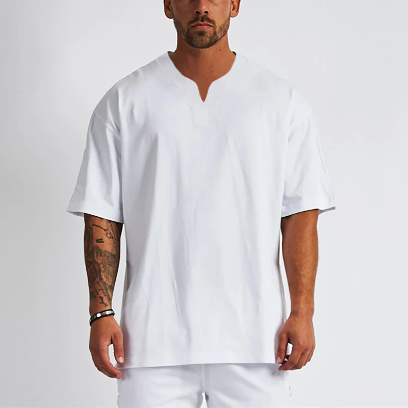 Plain Gym Clothing Cotton Fitness Mens 