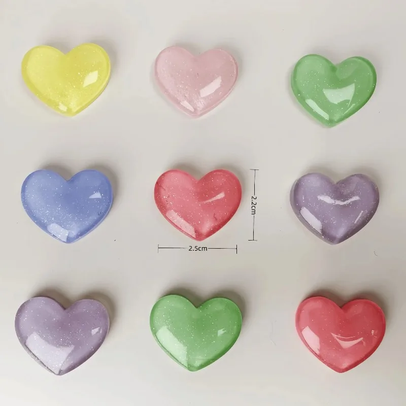 New colorful heart-shaped refrigerator sticker, simple macaron home kitchen decoration magnetic sticker