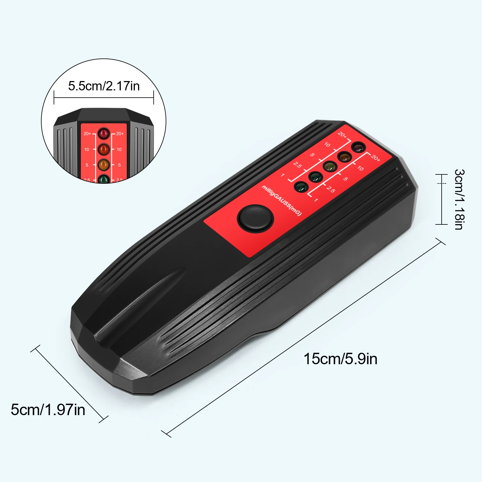 Magnetic Field Strength Meter 50/60Hz Frequency Detector EMF Electromagnetic Radiation Tester Handheld Portable 0~20+ milliGauss