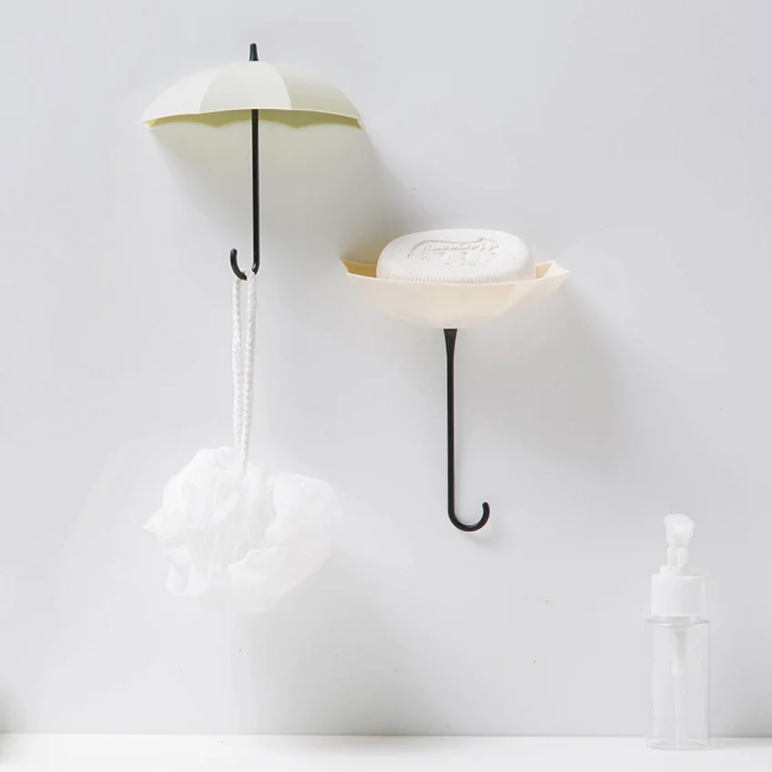 Storage Rack Storage Shelf Storage Cart Cute Umbrella Shaped Hooks No-Punch Wall Hooks Kitchen Bathroom Coat Rack Key Organizer Home Storage Shelf