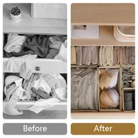 Boîte de rangement pour sous-vêtements, boîte de rangement pliable Non tissée, ensemble de Six pièces pour sous-vêtements, soutien-gorge, chaussettes, tiroir, boîte de finition, 3 pièces/1 ensemble 5