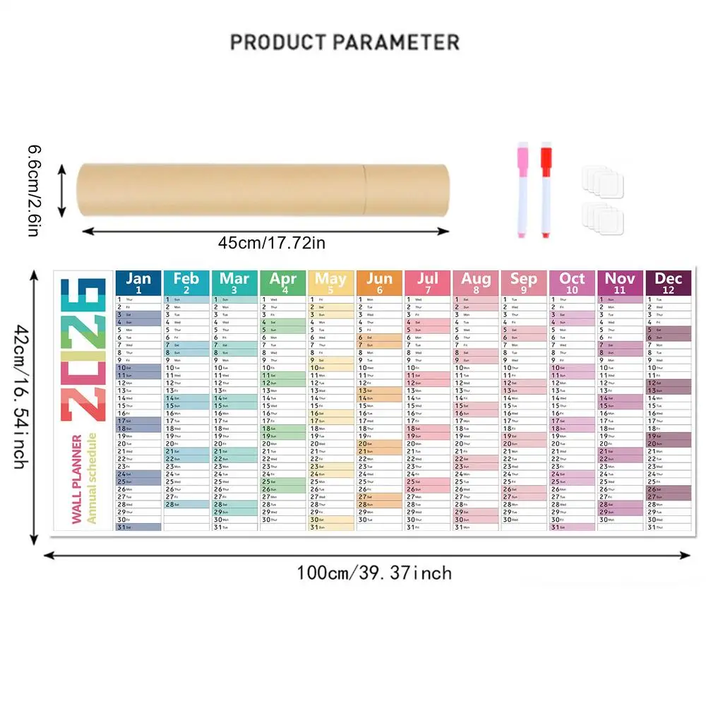 2026 Large Dry Erase Wall Calendar - Thick Paper 12 Month Agenda Planner for Rome Decor & Family Organization