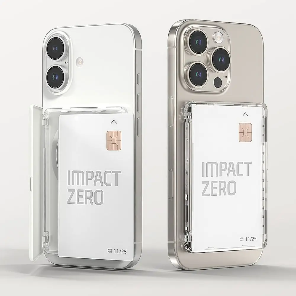 Transparent Magnetic Card Sleeve with Dual Slots and Shockproof Stand Functionality