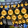 LED Solar String Lights Outdoor 60 Leds Waterproof Crystal Globe Lights with 8 Modes Garden Light for Patio Party Tree Decor 1