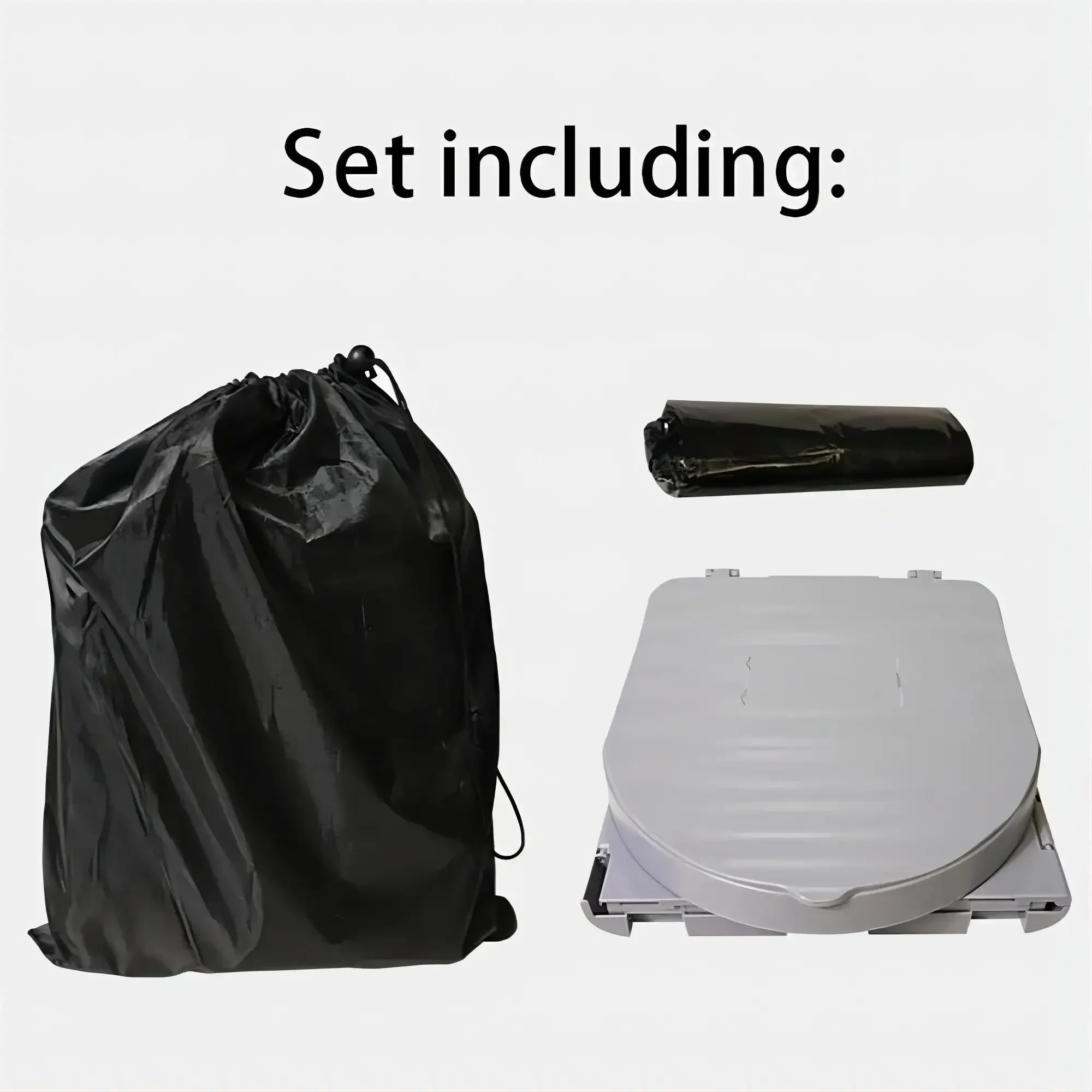 Black Toilet Camping Car Travel Washable Plastic Potty Portable Emergency Folding Camping Toilet 6