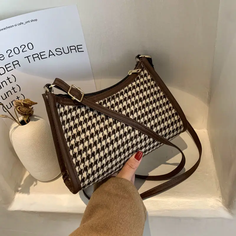

Vintage Plaid Shoulder Bag Messenger Bag for Women Trend Camera Female Shoulder Bag Fashion Chain Ladies Crossbody Bags