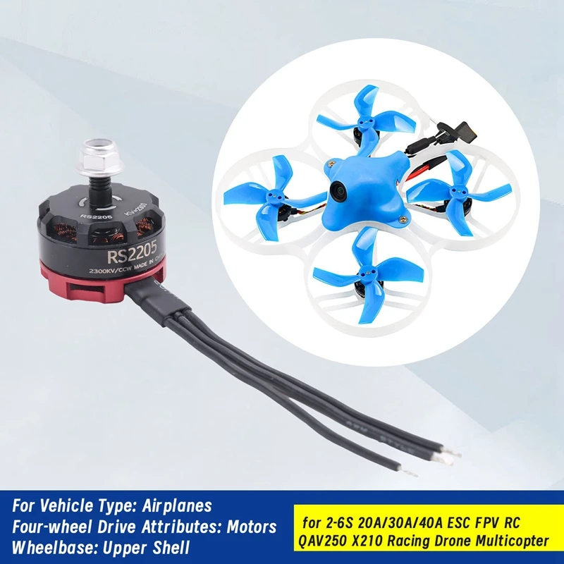 XTECH RC RS2205 2205 2300KV CW CCW Brushless Motor For 2-6S 20A/30A/40A ESC FPV RC QAV250 X210 Racing Drone Multicopter