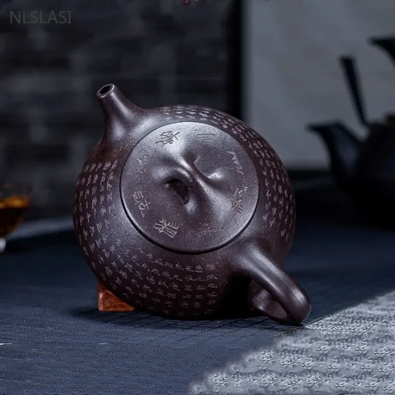 200ml Chinese Yixing Purple Clay Tea Pot Handmade Beauty Stone Scoop Teapot Household Ball Hole Filter Tea Infuser Zisha Teaware