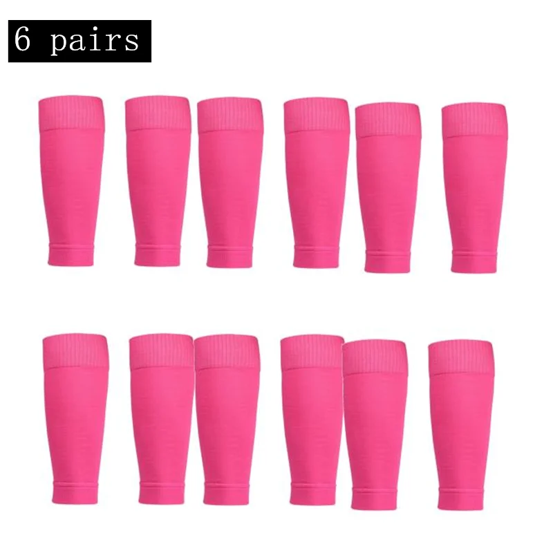6 Pairs Performance Grip Football Socks with Shin Covers
