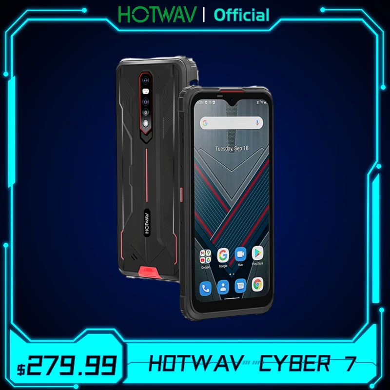 Hotwav Cyber 7 5G Rugged Phone 8280mAh Battery 8GB RAM 128GB ROM 48MP Main Camera 6.3 Inch FHD+ Screen Smartphone NFC Phone 2021