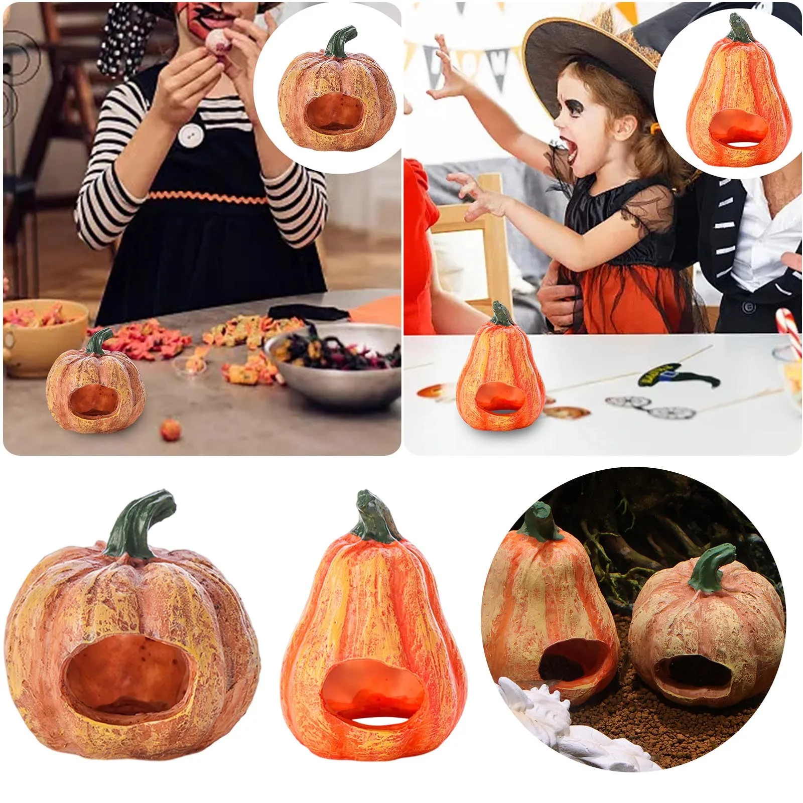 

Pumpkin : Creative Aquarium Fish Tank Decor Ornament For Halloween Pumpkin Fish And House（1 PC）