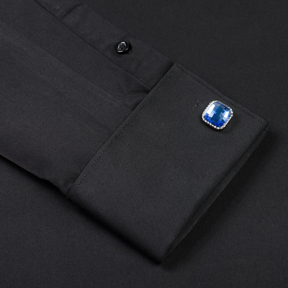 Men's Classic French Cuff Hidden Button Dress Shirt Long-sleeve Formal Business Standard-fit Shirts Cufflinks Included,dress shirts