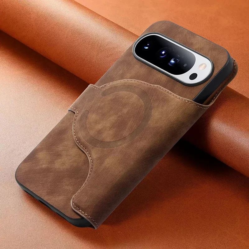 Versatile Magnetic Leather Flip Card Wallet Case with Detachable Design