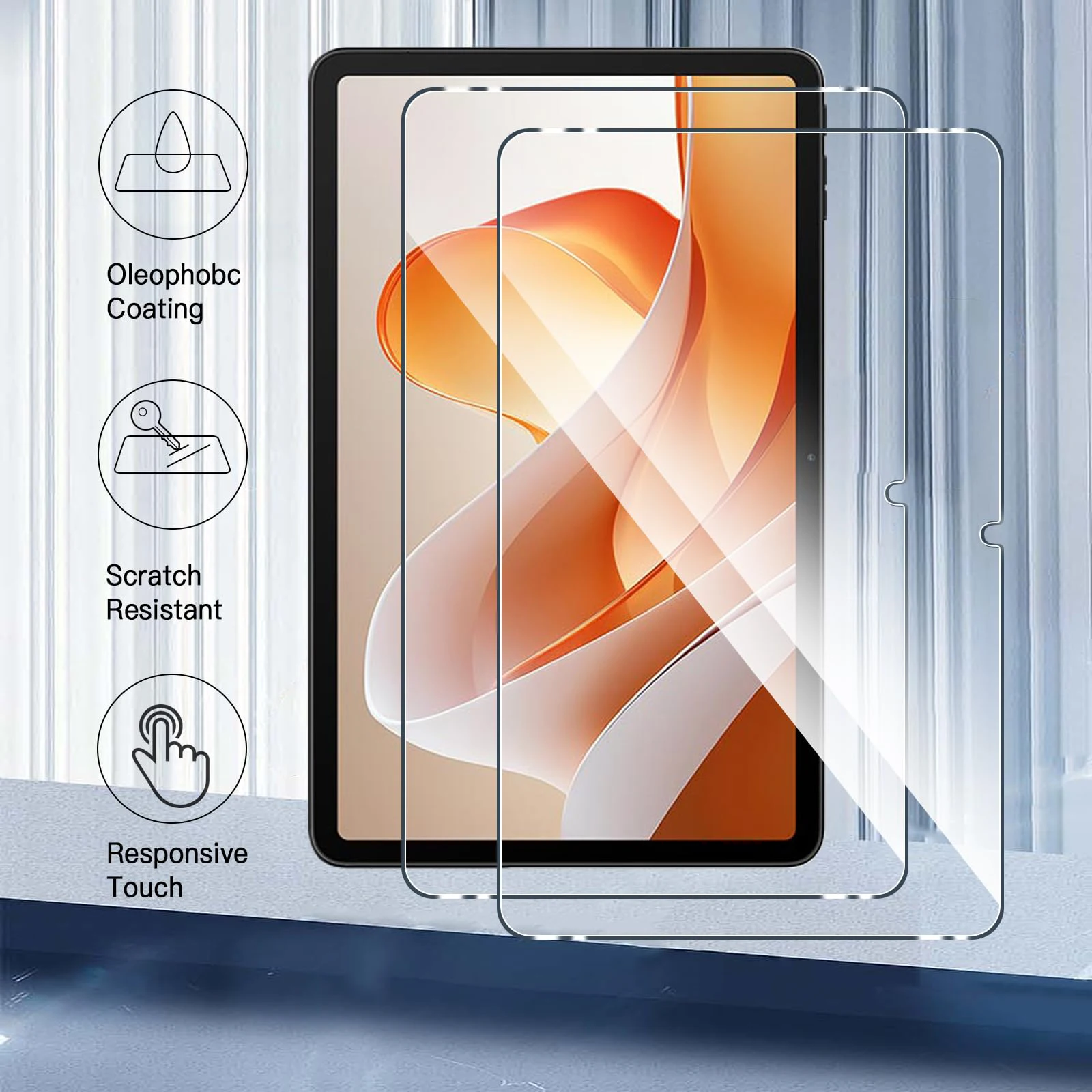 Premium HD Anti-Fingerprint No-Bubble Tempered Glass Tablet Screen Protector, 12-Inch