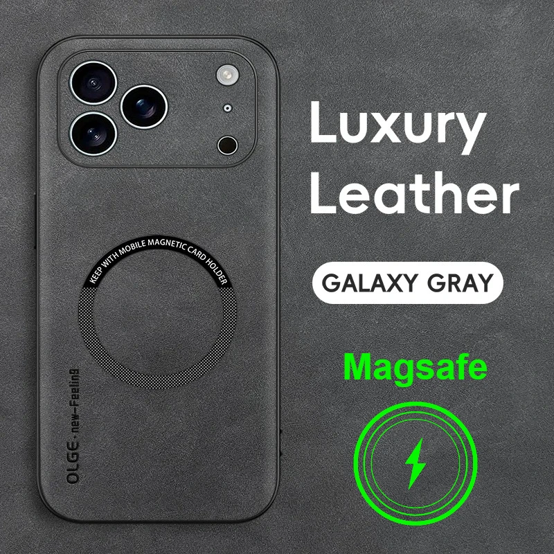 Premium Skin-Friendly PU Leather Slim Case with Magnetic Charging and Anti-Drop Protection