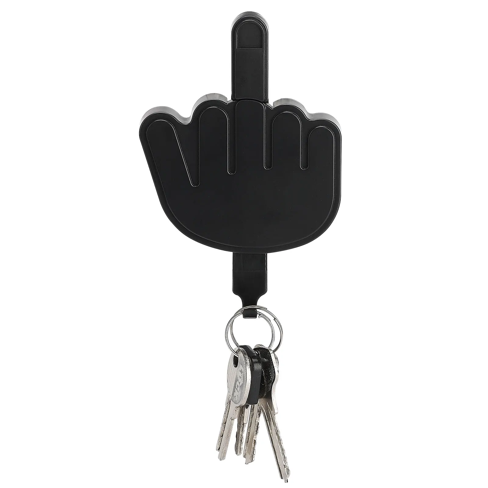 Key Hanger Hook Up Self Adhesive Hooks Safe And Durable Storage Holder Creative Black For Doorway Wall Entryway Middle Finger 4