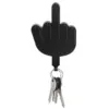 Key Hanger Hook Up Self Adhesive Hooks Safe And Durable Storage Holder Creative Black For Doorway Wall Entryway Middle Finger 4