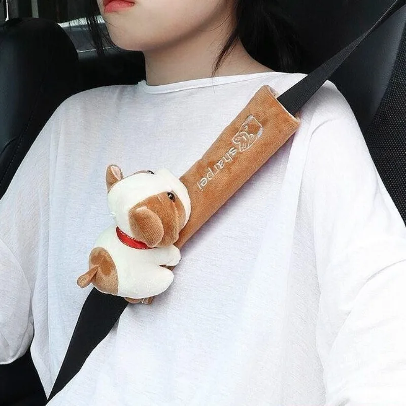 Cartoon Car Seat Belt Cover Universal Auto Seat Belt Shoulder Pad Cushion Protector Safety Protection Warm Flannel Interior