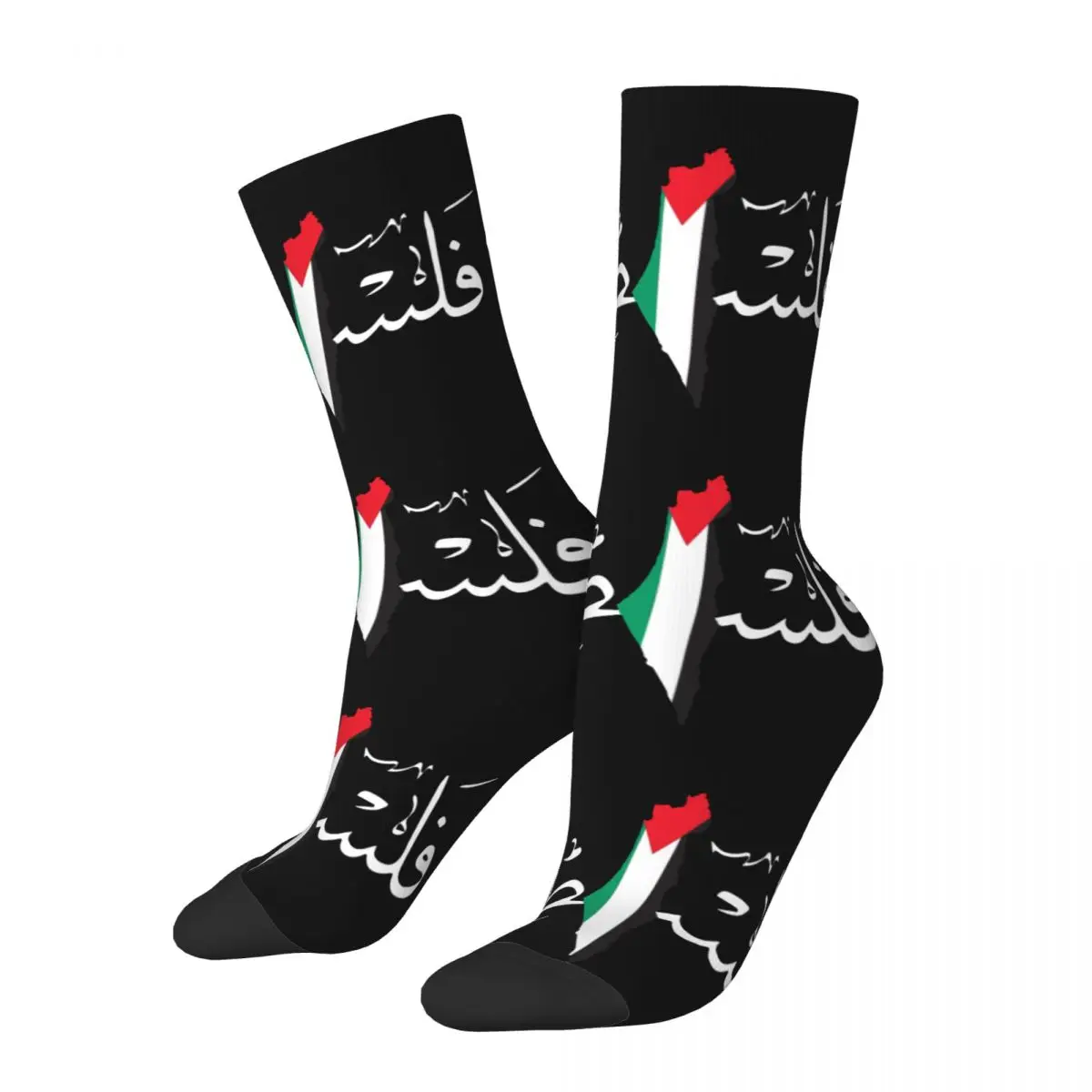 

Забавные баскетбольные носки Палестины из полиэстера, длинные носки для женщин и мужчин, Нескользящие