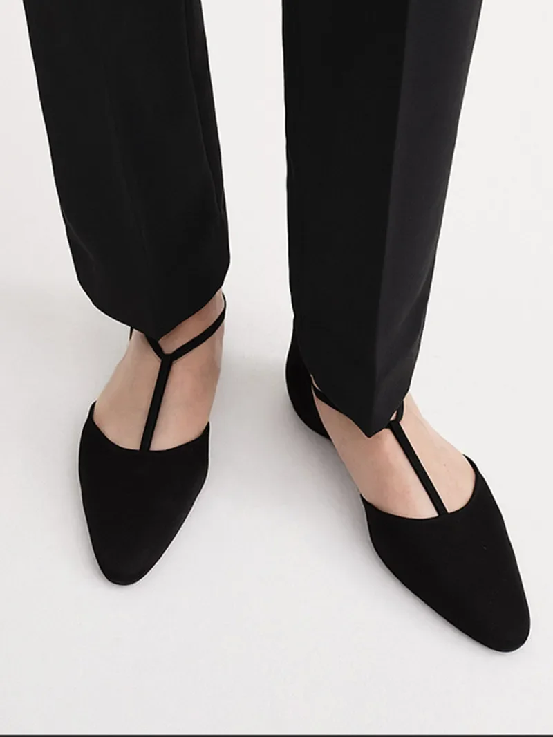 

Shoes for Ladies 2024 New Lace Up Pointed Flat All-Match Casual Satin Sandals