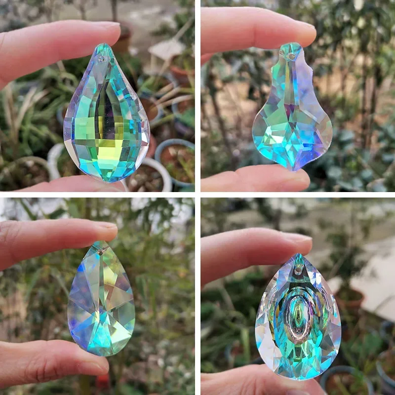 50mm AB Color Hanging Pendant Crystal Prism Suncatcher Chandelier Parts Rainbow Maker Window Home Wedding DIY Decor Ornaments sun catcher crystal pendant sun catchers window ornament