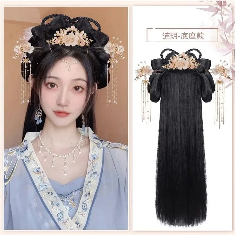 

Chinese Antique Hanfu Headwear Wig For Girls And Women Full Set With Hair Accessory For Film And Television Technician Style