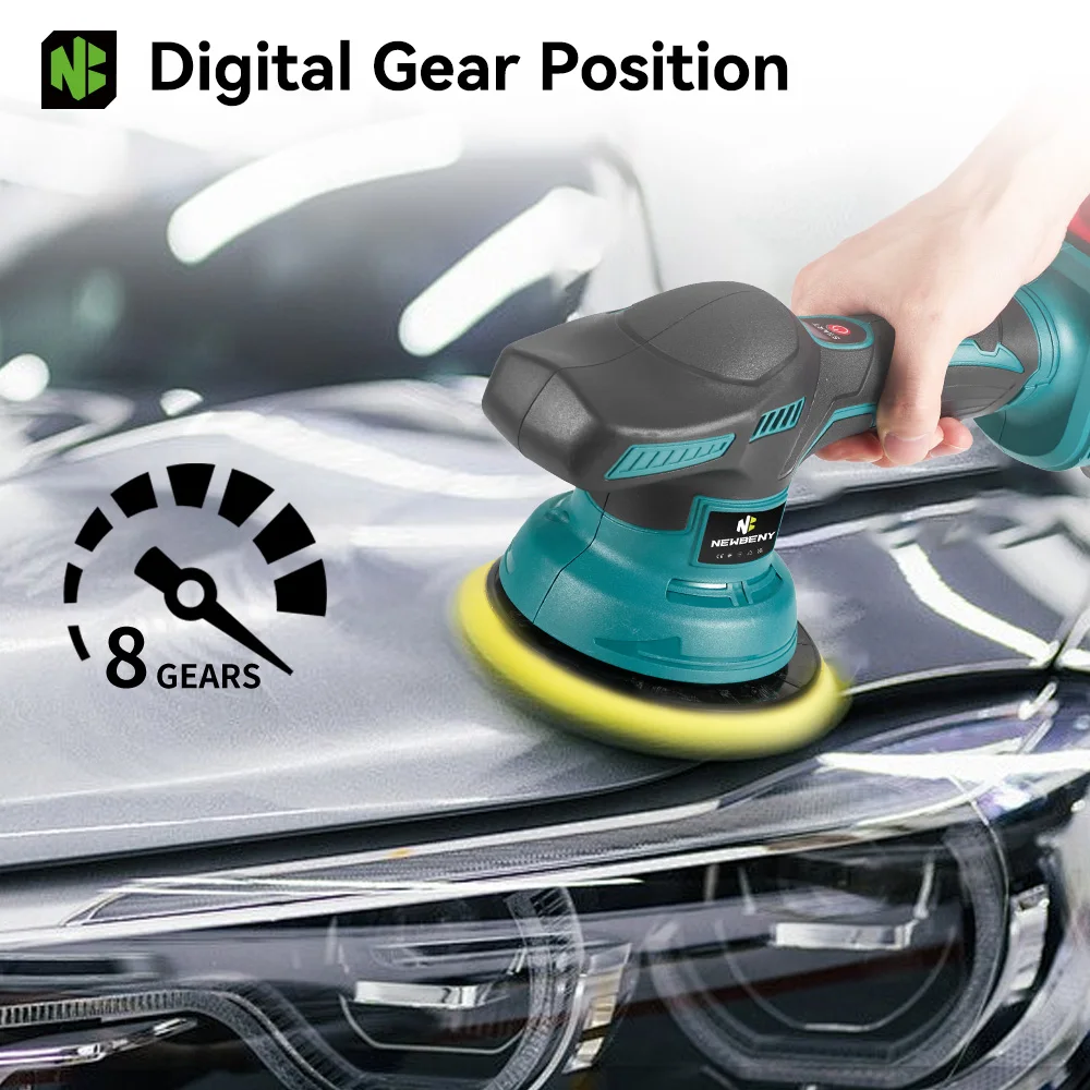 150mm Electric Car Polisher 8 Gears Adjustment Cordless Car Polishing Waxing Sanding Power Tools For 18V Battery Car polisher cordless car polisher electric polisher