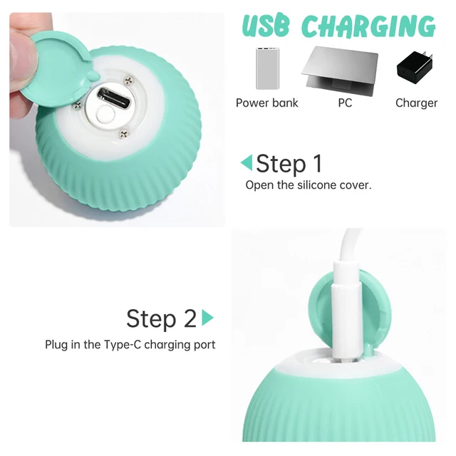 Smart Cat Toys Automatic Rolling Ball Electric Cat Toys Interactive for Cats Training Self-moving Kitten Toys for Indoor Playing 3