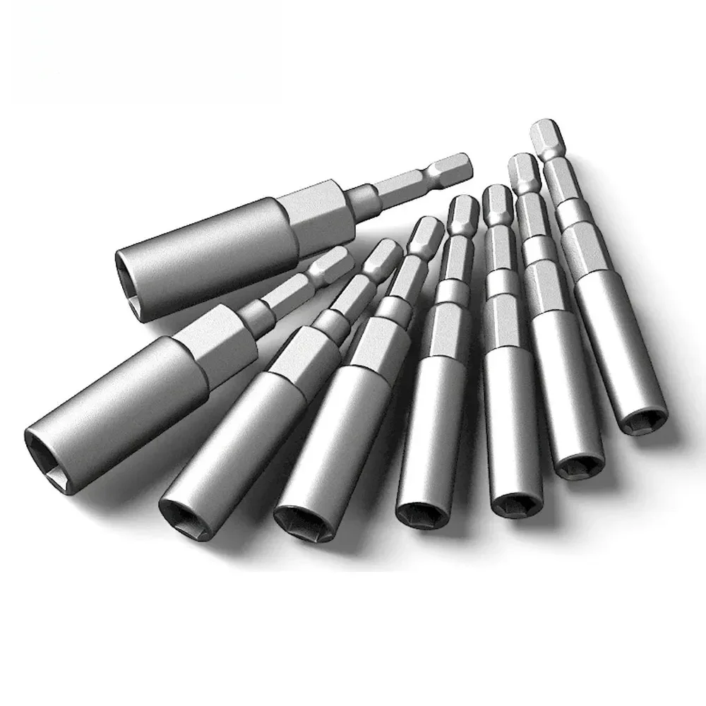 Impact Socket Adapter Set 10/15Pcs 5.5-19mm 1/4-inch Screwdriver Key Head Hand Tool