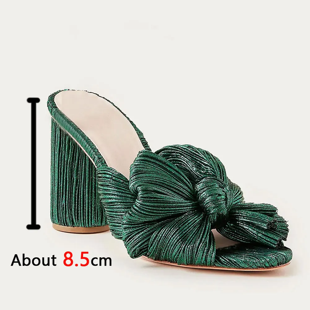 Brand New 2022 Summer Woman Mules Shoes Sandals Super High Heel With Butterfly-knot Sweet Lady Office Shoes Plus Size 50 