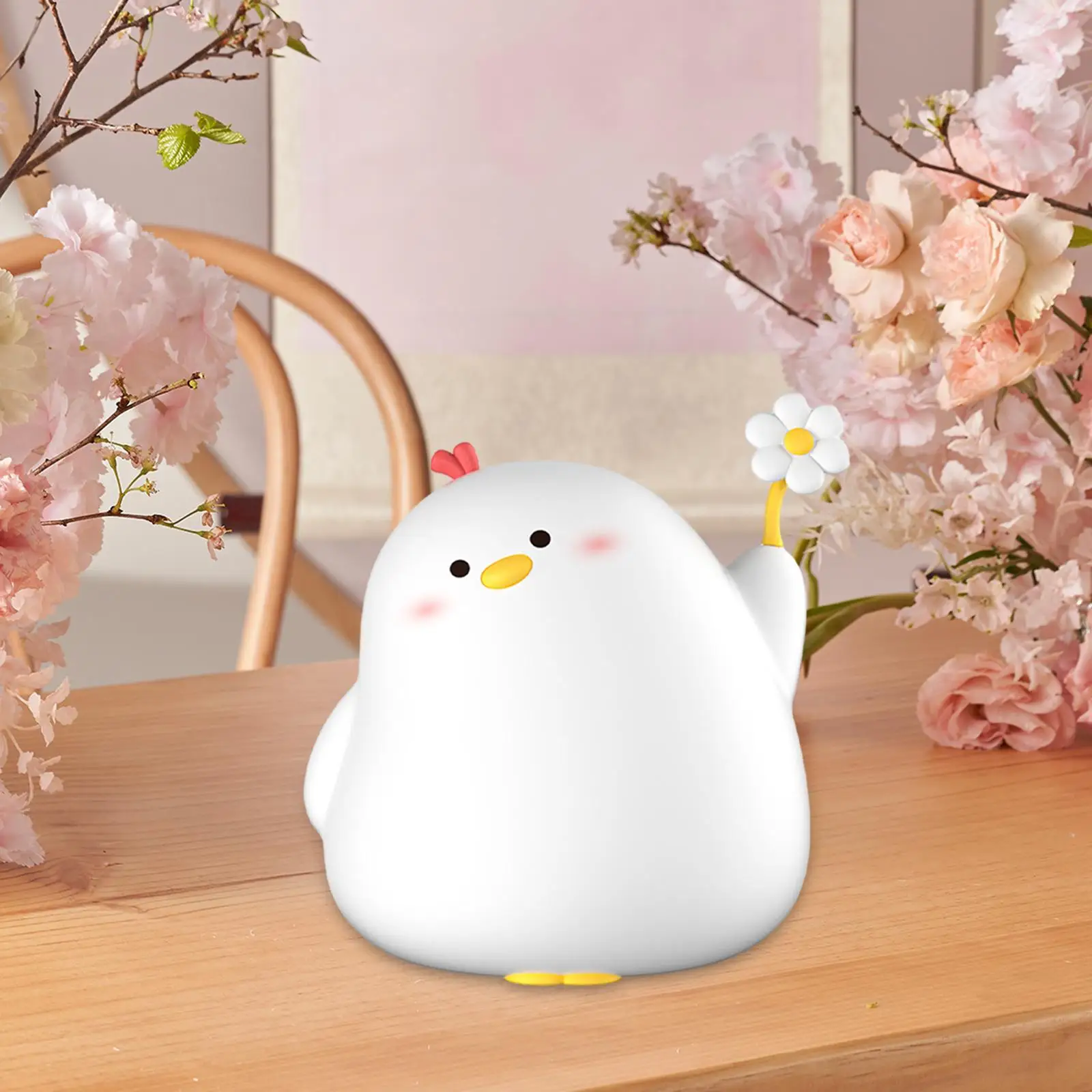 

Cute Chicken Lamp Soft 3 Level Dimmable Room Decor Touch Control Night Light for Kids for Children Boys Girls Kids Baby Gifts