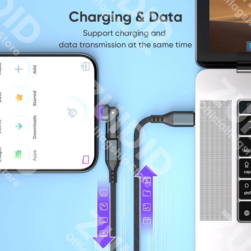 240W USB C to Type C Magnetic Adapter 16Pin 5A Fast Charge Male to Female Data Converter Samsung iPhone 15 Pro iPad MacBook