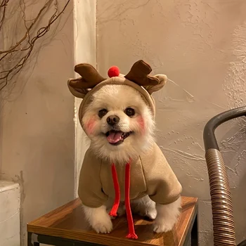 Elk Hooded Pet Sweater 1