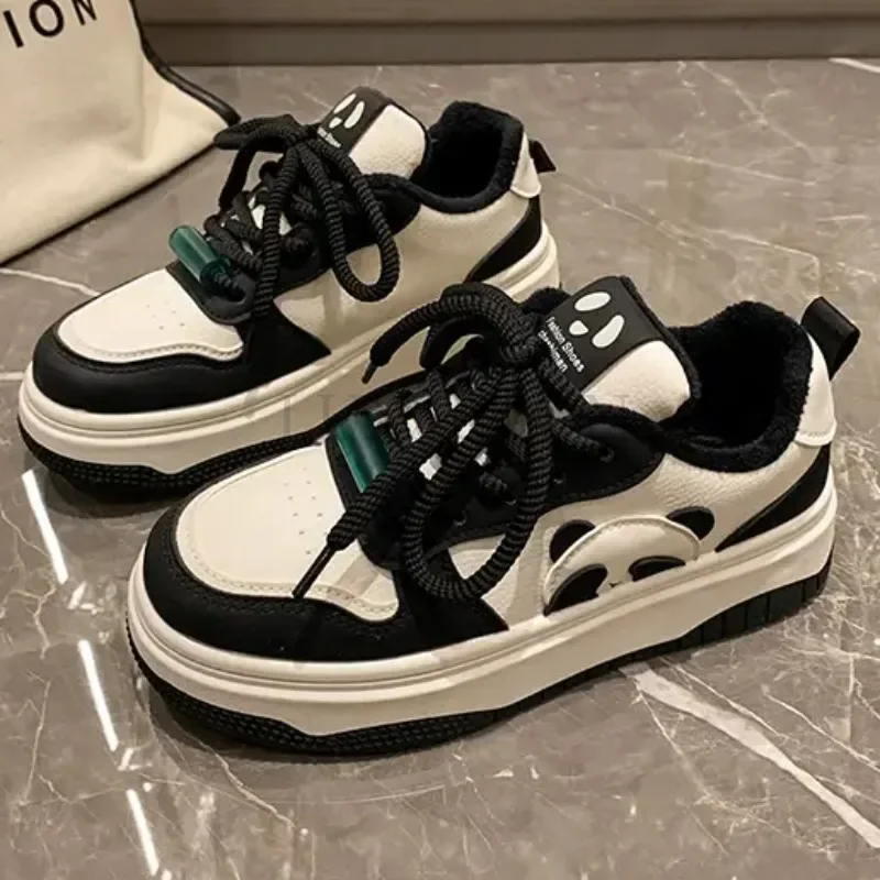 

Women Sneakers Fashion 2023 Fall New Pattern Lace Up Platform Vulcanized Shoes Brand Design Casual Couples Street Canvas Shoes