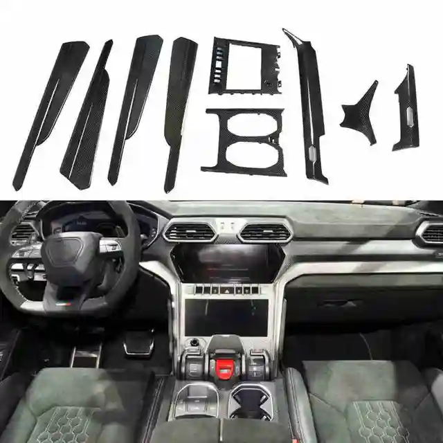 Garniture de pilier A de porte de voiture en fibre de carbone véritable,  couverture de haut-parleur, autocollant de couverture, accessoires  intérieurs de voiture, Lamborghini URUS, 2018-2021 - AliExpress