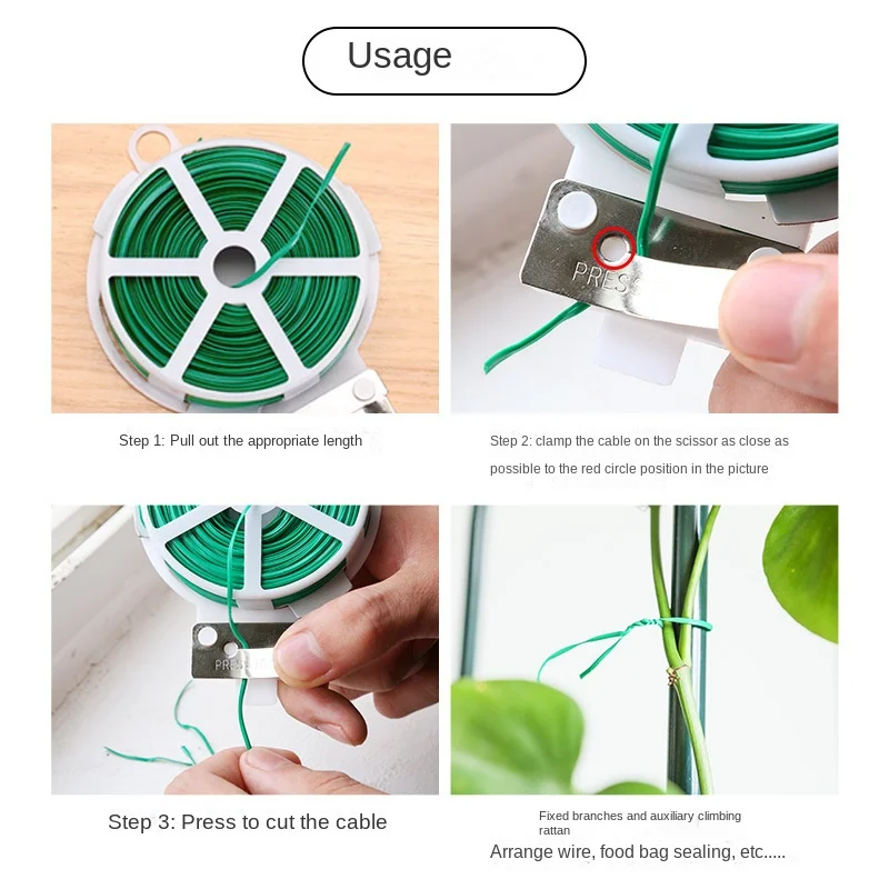 328 Feet(100m) Twist Tie, Green Cable Ties with Cutter, Reusable Garden Ties for Plant, Gardening, Flowers Climbing