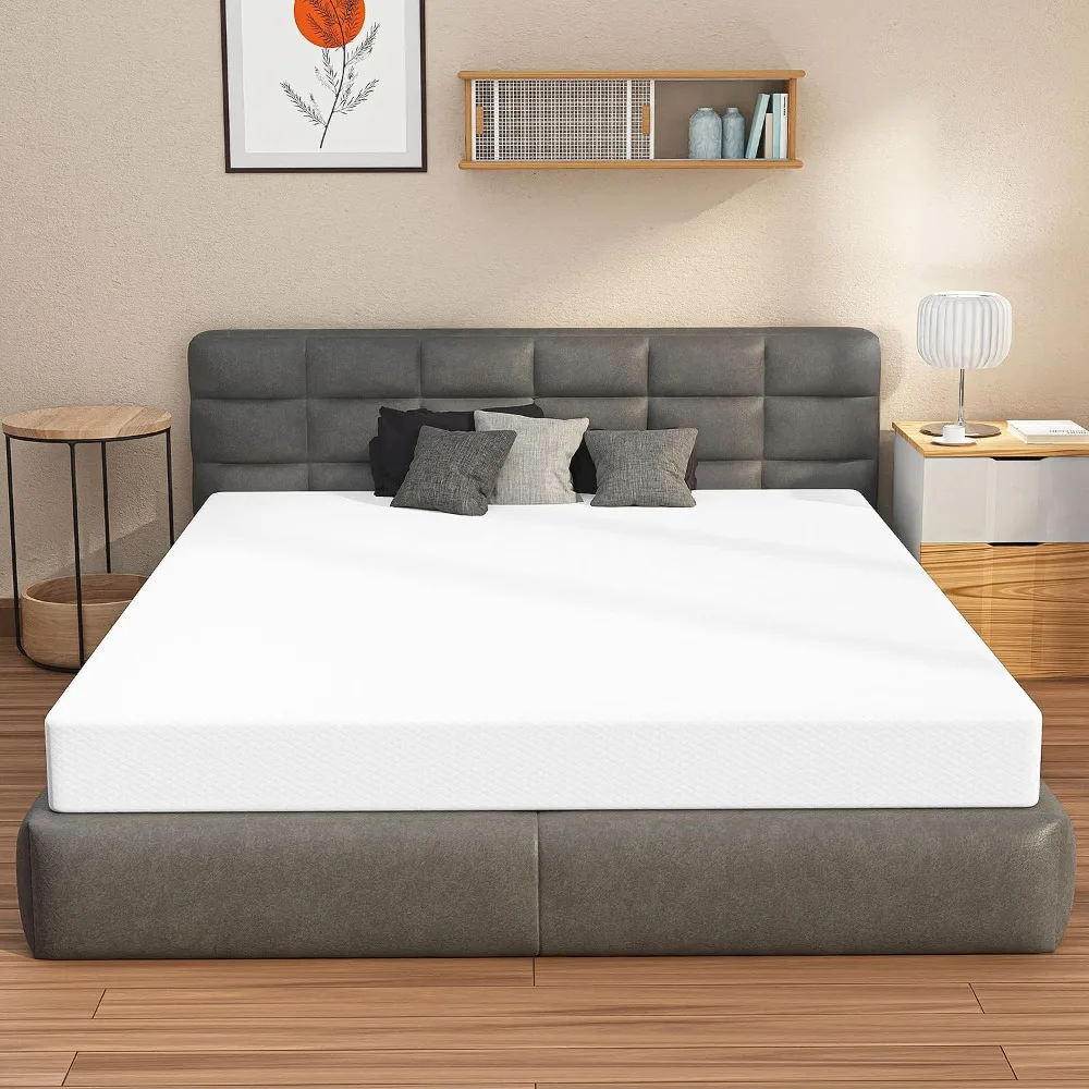 

6 Inch Queen Mattress Memory Foam Mattress Gel Mattress Bed-in-a-Box CertiPUR-US Certified for Cooler Sleep Pressure Mattresses