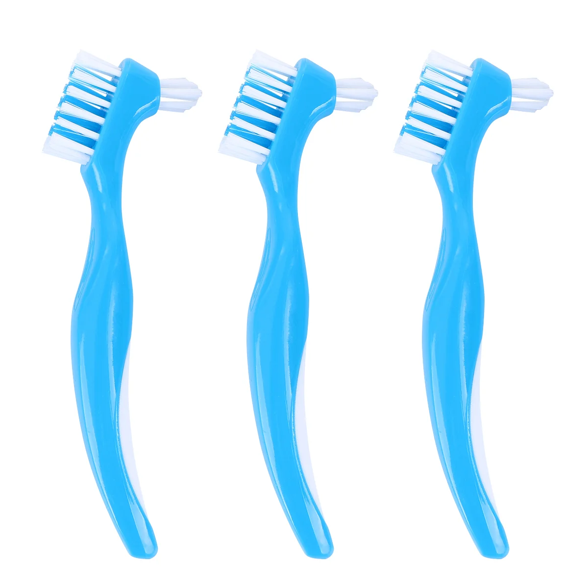 

3PCS Denture Brush with Anti- Handle Portable Cleaning Brush Denture Care Double Brush Denture Care Brush for Home