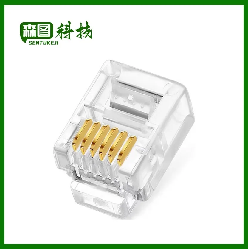 

10pcs 6P6C 6 Pins 6 Contacts RJ11 Telephone Modular Plug Jack,RJ11 Connector