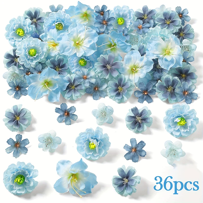 36 Stuks 4 Cm Zijde Rose Kunstmatige Madeliefjes Bloemhoofdjes Voor Ambachtelijke Krans Bruiloft Decor Diy Tafel Thuis Room decor Nep Bloemen
