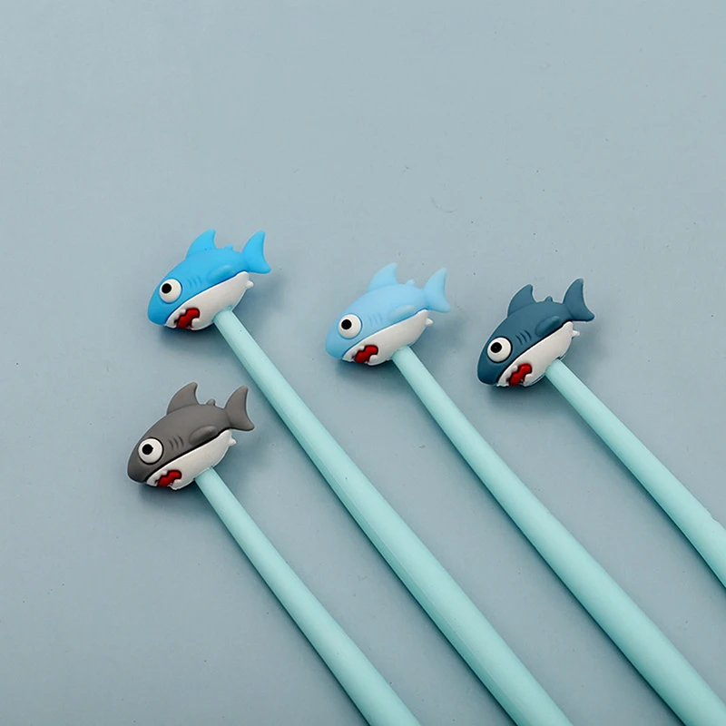 

1PCS 0.5mm Creative Cartoon Shark Silicone Gel Pen Random Color Student Signature Creative Stationery School Supplies