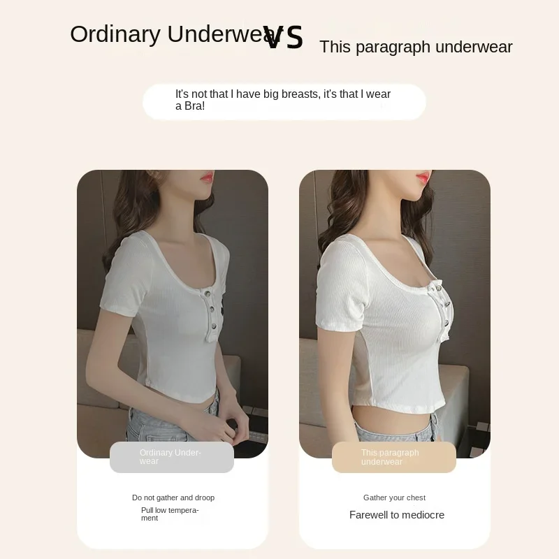 Push up Underwear Women's Small Breast Size Exaggerating Bra Breast Holding Anti-Sagging Lace Bra 4