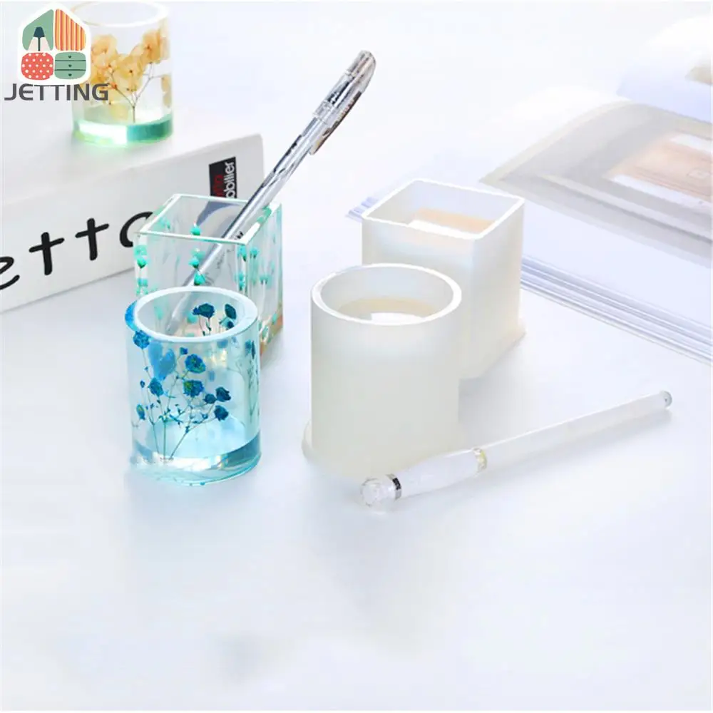 Pen Holder Crystal Silicone Casting Molds Cup Pot Makeup Brush Organizer Epoxy Resin Molds For DIY Jewelry Making Supplies silicone mold